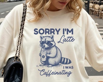 Trash Panda Tee Vintage Animals Tee Funny Pun Shirt Coffee Lover Gift Pun Gift Weird Animal Shirts Raccoon Lover Tee Cottagecore Birthday