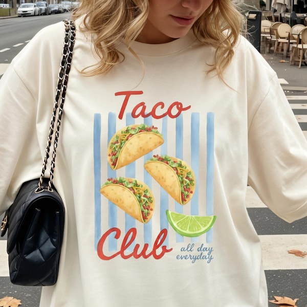 Taco Tee Preppy Summer T Shirt Vintage Foodie Tee Taco Tuesday Mexican Food Shirt Margarita Tee Taco Lover Gift Cinco De Mayo Shirt