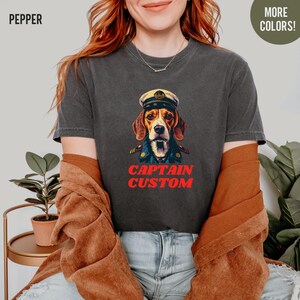 Shirt custom dog funny tshirt comfort colors captain dog tee personalized pet shirt vintage beagle graphic retro dog shirt custom design tee