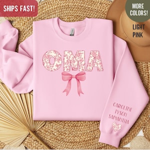 Custom Oma Sweatshirt, Personalized Grandma Oma Sweatshirt, Gift for Oma, Gift from Grandkids, Mother&#39;s Day Gift for Oma, Floral