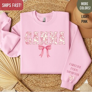 Custom Gamma Floral Sweatshirt, Personalized Gamma Grandma Sweatshirt, Gift from Grandkids, Floral Mother&#39;s Day Gamma Gift, Gift for Gamma