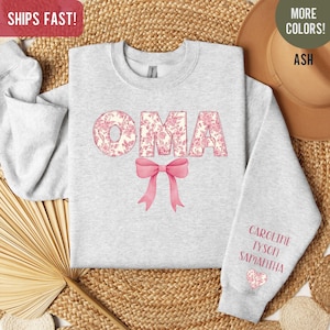 Custom Oma Sweatshirt, Personalized Grandma Oma Sweatshirt, Gift for Oma, Gift from Grandkids, Mother&#39;s Day Gift for Oma, Floral