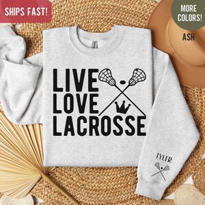 Custom Lacrosse Mom Sweatshirt Personalized Lacrosse Shirt T-shirt Gift for Lacrosse Player Coach or Team Mom Gildan Crewneck Tshirt