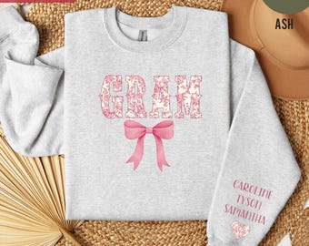 Custom Gram Floral Sweatshirt, Personalized Gram Grandma Sweatshirt, Gift from Grandkids, Floral Mother's Day Gram Gift, Gift for Gram
