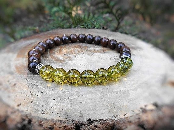 Beads Men's Peridot Bracelets Amber And Peridot Bracelet