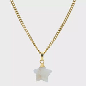 MOONSTONE Star Gold Stainless Steel Womens gemstone Necklace Star Charm Necklace