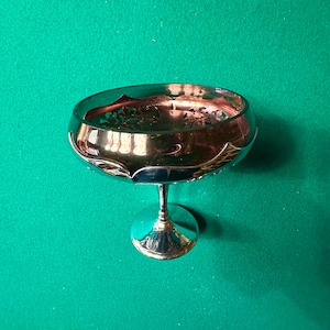 Vintage Farber Bros Cambridge Glass Krome Kraft Amethyst Compote Candy Dish