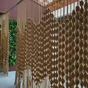 Macrame wall hanging curtain