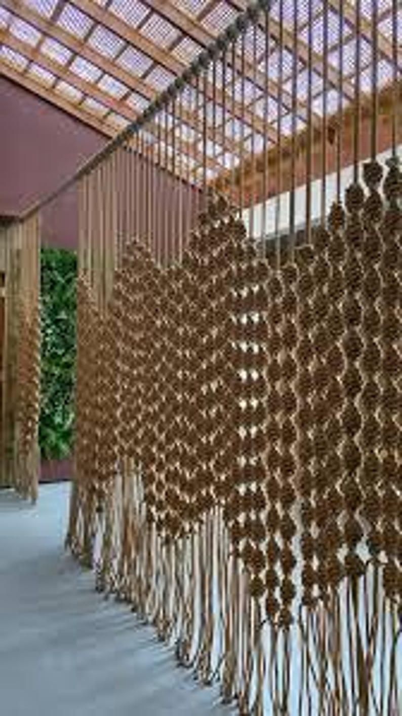Macrame wall hanging curtain