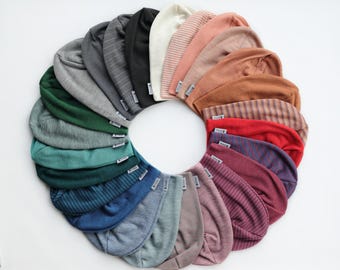 Wool-silk beanie hat