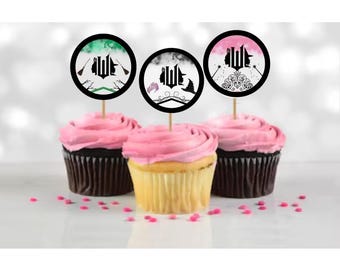 Printable Wicked Birthday Party Supplies Decorations Cupcake Toppers ...