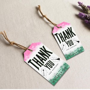 Printable birthday party favor tags Wicked the movie Party Supplies Decorations Editable Thank You Tags Wicked inspired gift Tags labels..