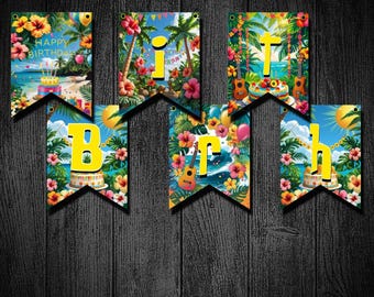 Hawaiiaanse Lilo and Stitch verjaardagsbanner - afdrukbaar digitaal bestand