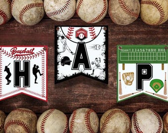 Ultieme verjaardagsbanner honkbal: afdrukbaar feestdecor voor fans van Braves, Dodgers en Yankees