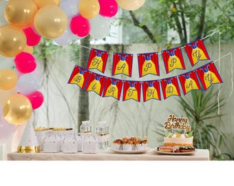 Sneeuwwitje verjaardagsbanner: aangepaste prinsessenfeestdecoratie (afdrukbaar)