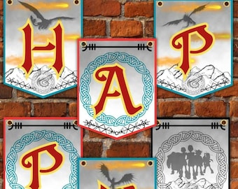 Verjaardagsbanner Hiccup & Toothless: How to Train Your Dragon-feestje (digitale download)