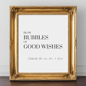 Wedding &quot;Bubble Send Off&quot; Printable Sign - Modern Minimalist - Digital Download