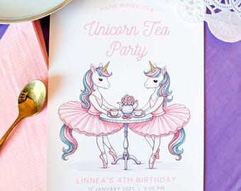 Unicorn Tea Party Invitation