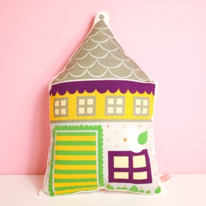 house shaped pillow for nursery decor or kids room, by PinkNounou
