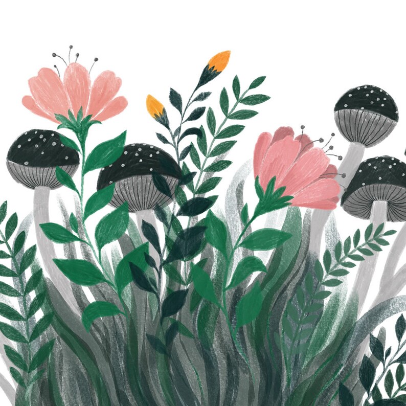 Womens Portrait With Blooming Flowers Hair Wall Art Print for Etsy