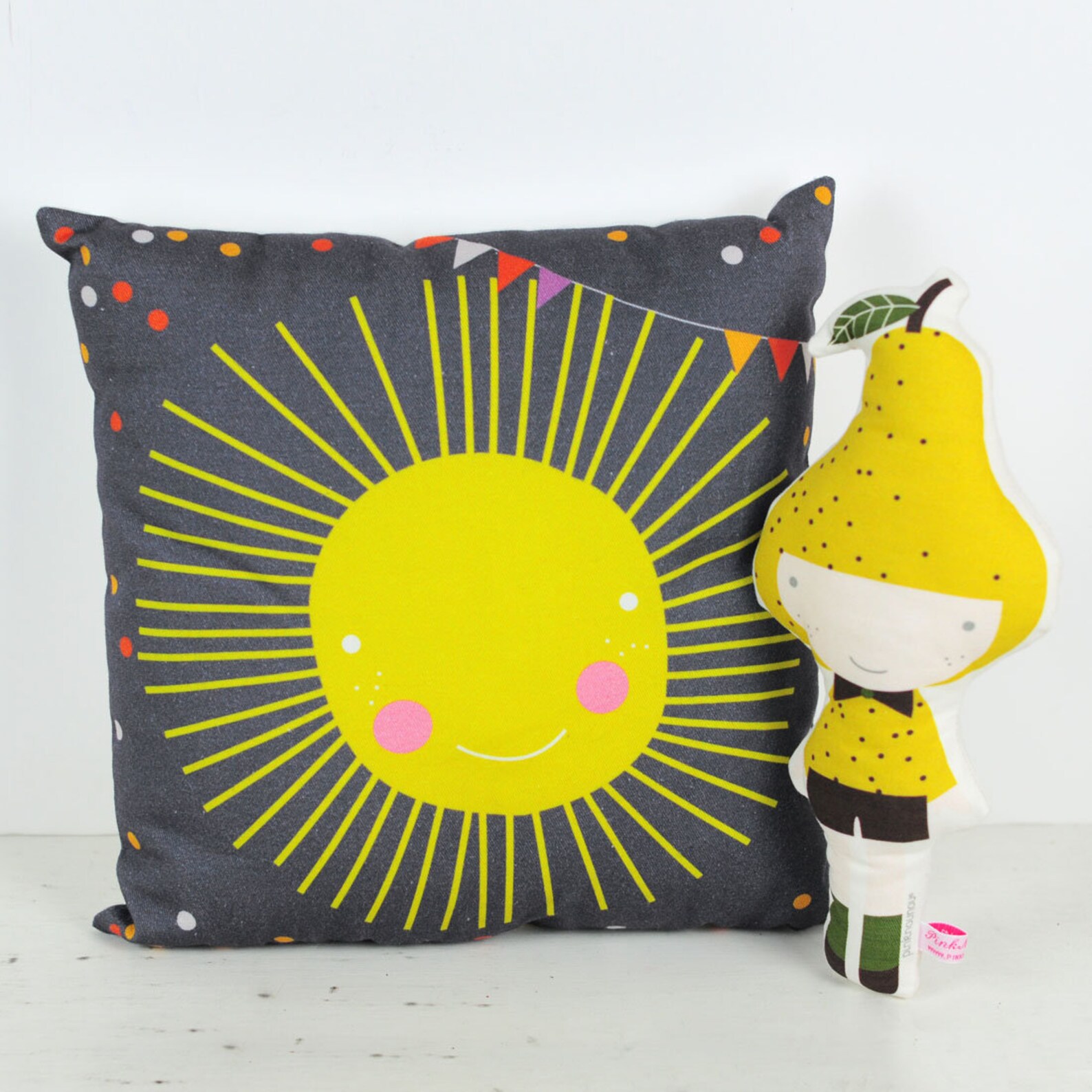 Decorative Throw Pillow for Kids Room With Sun in Gray and Etsy