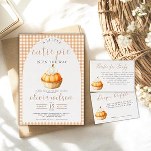 Cutie Pie Baby Shower Invitation Bundle, Cutie Pie Baby Shower Invite, Fall Baby shower, Pie Baby Shower Decor, Autumn Baby Shower