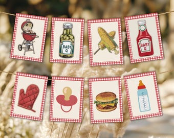 BBQ Baby Shower Decor, Editable Baby-Q Template (Digital Download)