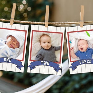 Baseball Birthday Milestone Banner, Rookie of the Year, Baseball Party, Sports Party, Boy First Birthday, Milestone Banner, First Birthday