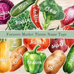 Marque-places imprimables sur le thème du marché de producteurs, Elle vient de sortir du marché, Shower nuptiale, Téléchargement immédiat, 5 x 7, Shower nuptiale du marché, modèle