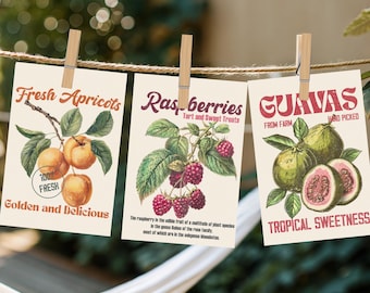Printable Farmers Market Banner, She’s Fresh Off The Market, Bridal Shower, Instant download, Market Bridal Shower, Template, Vintage Fruit