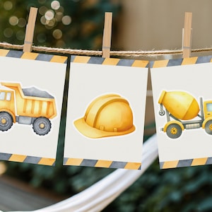 Construction Party Banner, Construction Birthday Decor, Boy Birthday Decor, Dump Truck, Excavator, Construction Zone, Digger Birthday Party