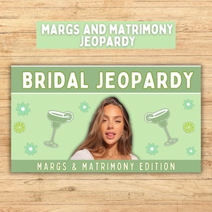 Margs and Matrimony Bachelorette Party Jeopardy Game I Editable Canva Presentation | Bachelorette Trivia Game | Hen Party Trivia Game