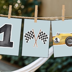 Fast One Birthday Banner, Fast One Party Decor, Race Car Party, Instant Download, Race Car Birthday, First Birthday Boy, Racing Birthday