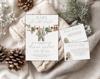 Babypartyeinladung Set Schneeflocke (Digitaler Download)
