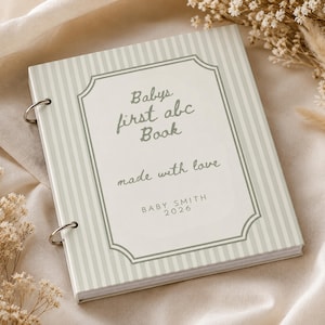 Plantaardig ABC-gastenboek babyshower, afdrukbare kleurplaten (digitale download)