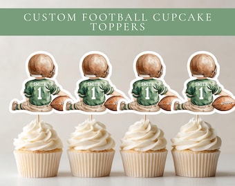Bearbeitbare benutzerdefinierte Jersey Cupcake Toppers, Fußballgeburtstag, Fußballthema (Digitaler Download)