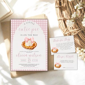 Cutie Pie Baby Girl Shower Invitation Bundle, Cutie Pie Baby Shower Invite, Fall Baby shower, Pie Baby Shower Decor, Autumn Baby Shower