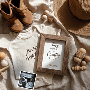 Country Western Pregnancy Announcement Digital Southern Style Baby Announcement Gender Neutral Western Aesthetic Cowboy Social Media Reveal