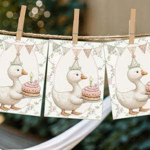 Goose 1st Birthday Banner, One Silly Goose, Silly Goose Party, First Birthday Party, Silly Goose Decor, Birthday Banner, Vintage Floral