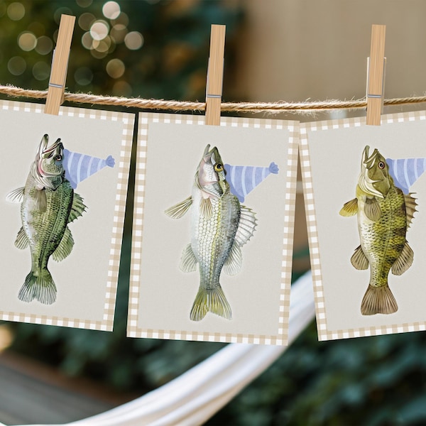 Banner de cumpleaños de Ofishally One, temática de peces, primer cumpleaños (descarga digital)