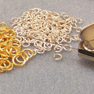 100 Non tarnished Silver/gold plated or copper jump rings. Hand sawn. Any size. Gauge 20ga 0.8mm, 18ga 1mm, 16ga 1.25mm, 14ga 1.5mm image 1