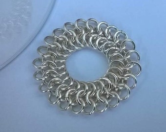 Chainmaille ring. Silver plated/gold plated/copper or sterling silver