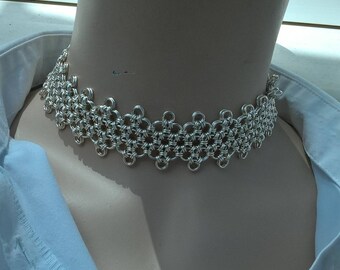 Chainmaille Choker - Necklace - Non Tarnish, Silver/gold plated, Sterling silver