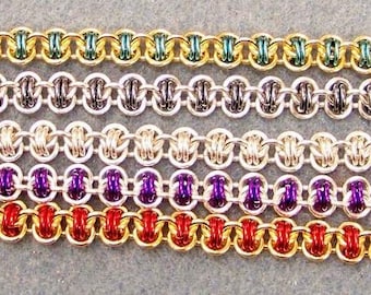 Chainmaill bracelet silver gold copper. Choose your color