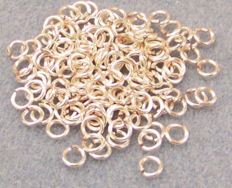 100 Non tarnished Silver/gold plated or copper jump rings. Hand sawn. Any size. Gauge 20ga 0.8mm, 18ga 1mm, 16ga 1.25mm, 14ga 1.5mm image 3