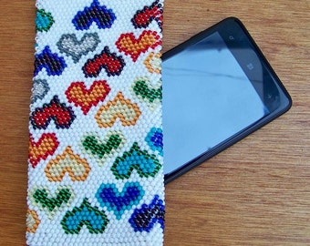 Mobile phone case - seed beads - any pattern or color, iPhone, Nokia