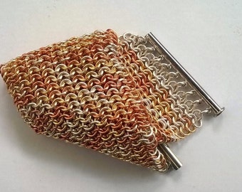 Chainmaille bracelet - silver plated - gold plated - copper  non tarnish.