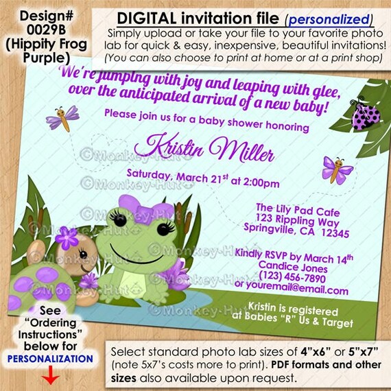 frog baby shower invitations