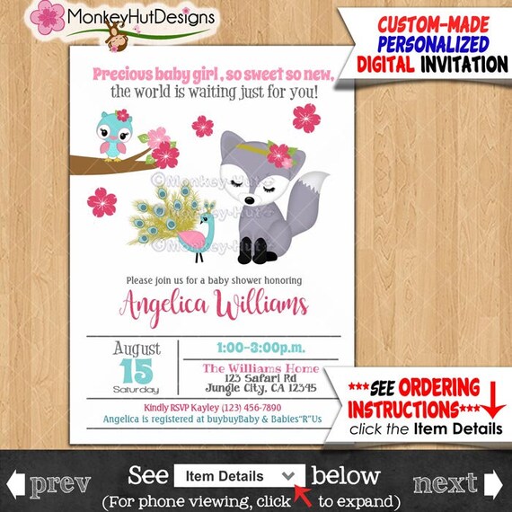 custom made baby shower invitations