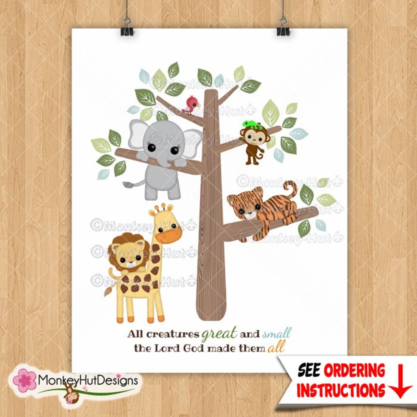 Safari Jungle Animals Baby Quote Print Treetop Buddies boys Etsy